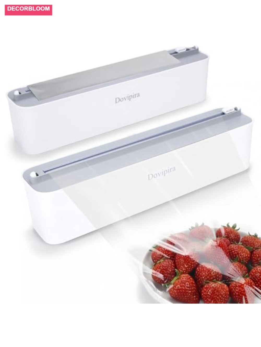 2 Pack Large Magnetic Plastic Wrap and Foil Dispenser with Cutter